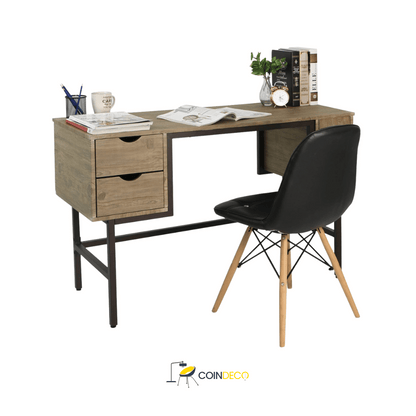 مكتب خشبي حديث بهيكل معدني