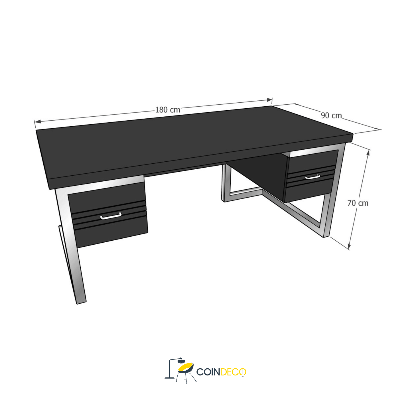 مكتب من المعدن والخشب بتصميم راقي