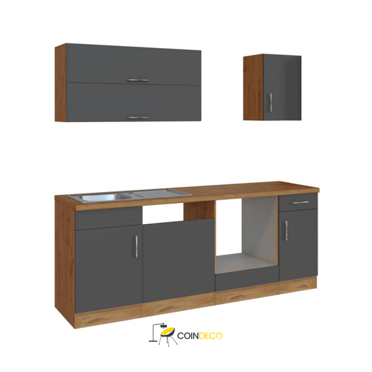 مطبخ أنيق بلون أزرق خشبي – تصميم عصري